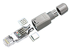 Вилка модульного разъема для установки на инсталляционный кабель