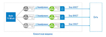 Рис. 2. Распределенное хранение файлов в сети блокчейн